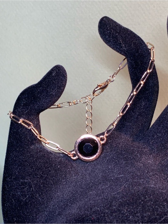 Vertical Collective Jewelry - Gold Bracelet with Black Center Stone